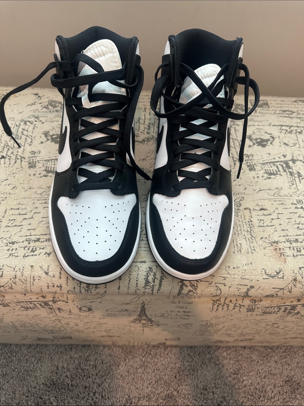Nike Black and White High-Top Sneakers - Picture 6 of 7
